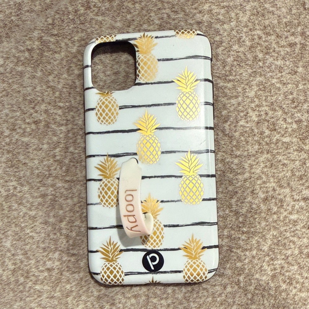Loopy Case Gold Pineapple Striped Phone Case